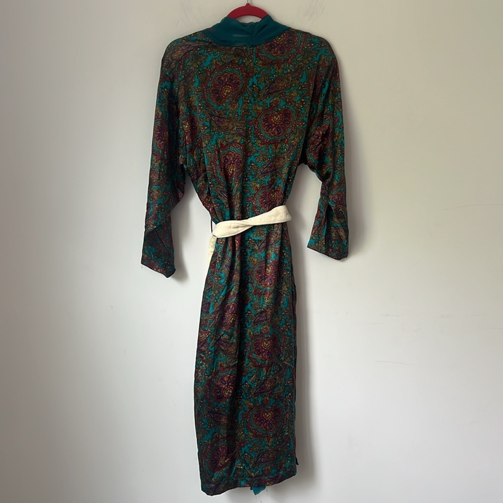 Victorias Secret 90s Gold Label Paisley Print Robe Sz Small ♠️ - Picture 6 of 6